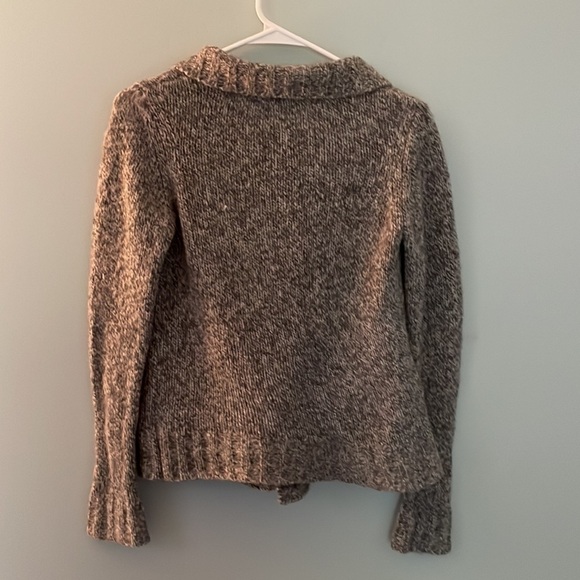 THEORY shawl color cardigan sweater, gray marled color, size small.  Wool blend - Picture 5 of 11